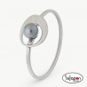 Brazalete Perla Gris Petra de acero MAJORICA