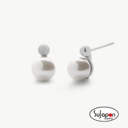 Pendientes Perla 8mm Aura de acero MAJORICA