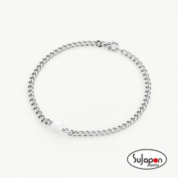 Collar de Cadena con Perla Oval Puffy Pearls MAJORICA