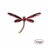 BROCHE CHAPADO ROSA LIBELULA ROJA MEDIANO