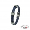 PULSERA  CUERO TRENZADO AZUL BELAGIO