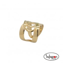 ANILLO ACERO DORADO AJUSTABLE MODELO GELATA