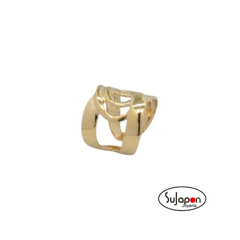 ANILLO ACERO DORADO AJUSTABLE MODELO GELATA