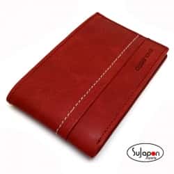 Minicartera de piel burdeos para hombre Ohio