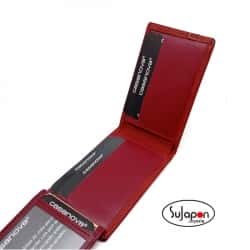 Minicartera de piel burdeos para hombre Ohio