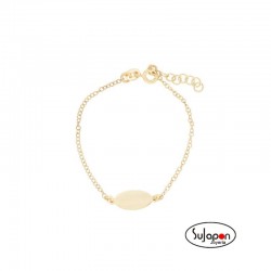 PULSERA TIPO ESCLAVA PLATA CHAPADA CON CHAPA OVAL