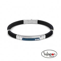 Pulsera City Energy Ed. con placa Acero y detalles azul de NOMINATION