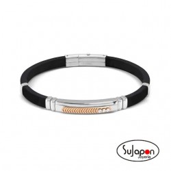 copy of Pulsera City Energy Ed. con placa Acero y detalles chapado rosa de NOMINATION