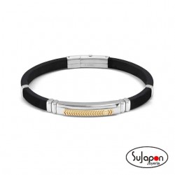 Pulsera City Energy Ed.en Caucho detalle en dorado y Cubic Zirconia de NOMINATION