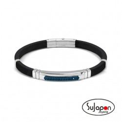 Pulsera City Energy Ed.en Caucho detalle en azul y Cubic Zirconia de NOMINATION