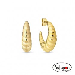 Pendientes Ecclettica Abombados acero dorado NOMINATION