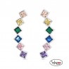 PENDIENTES TREPADOR CON CIRCONITAS CUADRADAS DE COLORES