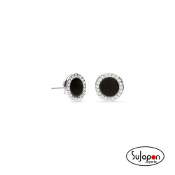 PENDIENTES DE PLATA ONIX CON CIRCONITAS