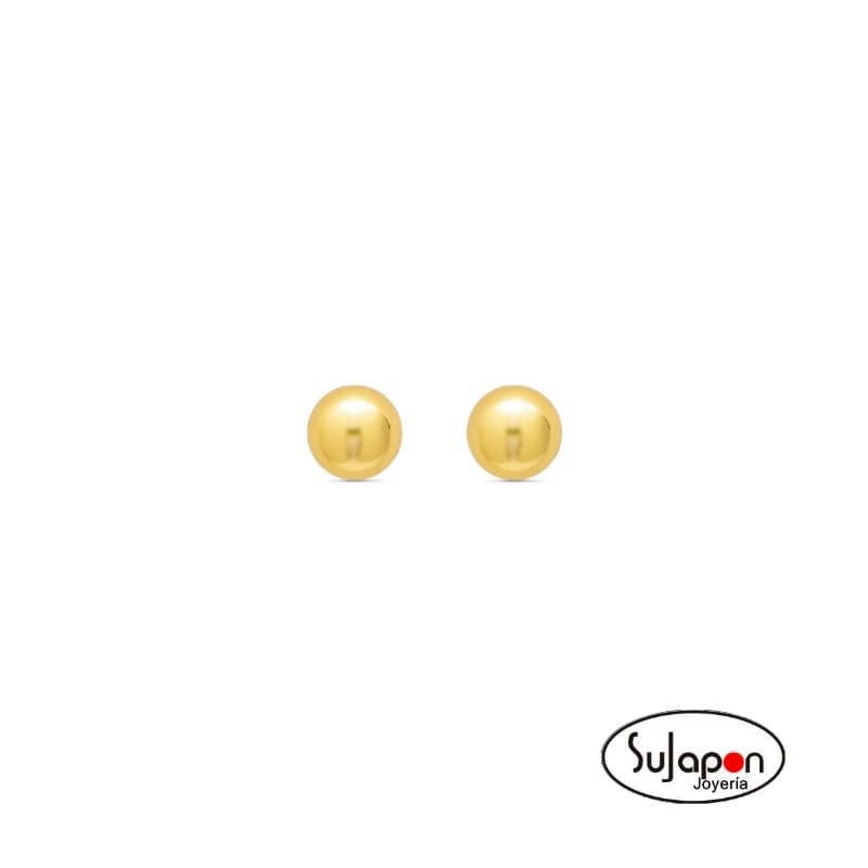 PENDIENTE PLATA CHAPADA BOLA 10 MM.