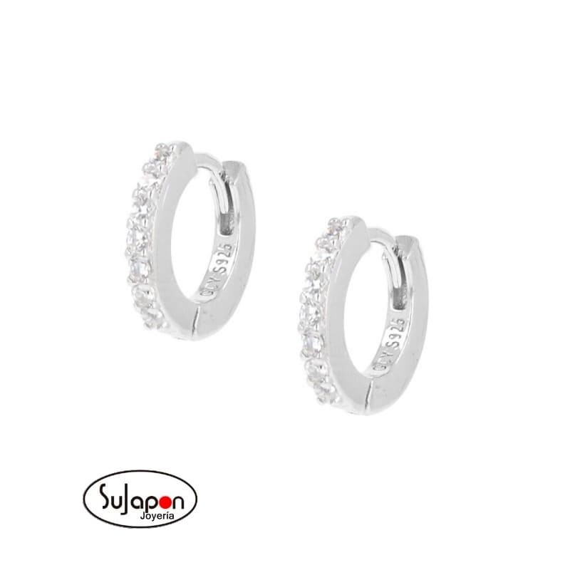 Pendientes de aro Tennis Mania con circonitas blancas Amen