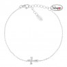 Pulsera de cruz ondulada con circonitas blancas Amen