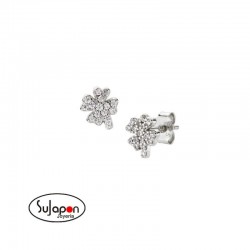 Mini pendientes con pavé de trébol de cuatro hojas Amen