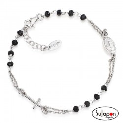 Pulsera Rosario Cristales negros Amen