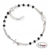 Pulsera Rosario Cristales negros Amen