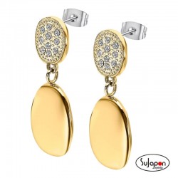 PENDIENTES LOTUS STYLE OLD MONEY LS2567-4/2 ACERO CHAPADO EN ORO