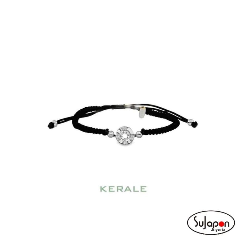 PULSERA DE HILO Y PLATA RODIADA CON CIRCONITAS 5A DE KERALE