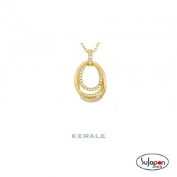 COLLAR PLATA CHAPADA CON CIRCONITAS OVALADO NEXUS DE KERALE