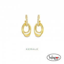 PENDIENTES ARO PLATA CHAPADA CON CIRCONITAS OVALOS NEXUS DE KERALE