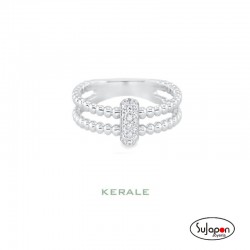 ANILLO DOBLE PLATA RODIADA CON CIRCONITAS MIKADO DE KERALE