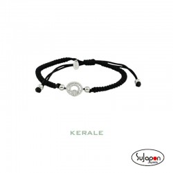 PULSERA DE HILO Y PLATA RODIADA CON CIRCONITAS MIKADO DE KERALE