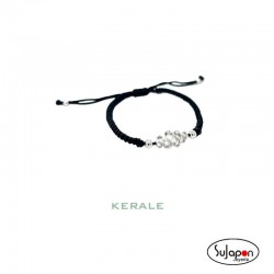 PULSERA DE HILO Y PLATA RODIADA CON 5 CIRCONITAS MARÉE DE KERALE