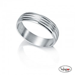 Alianza de plata de ley 5 mm con cinco lineas
