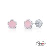 PENDIENTES PLATA Y NACAR LA PETRA FLOR ROSA ROSCA