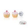 PENDIENTES PLATA ESMALTADA LA PETRA CUPCAKE BLANCO