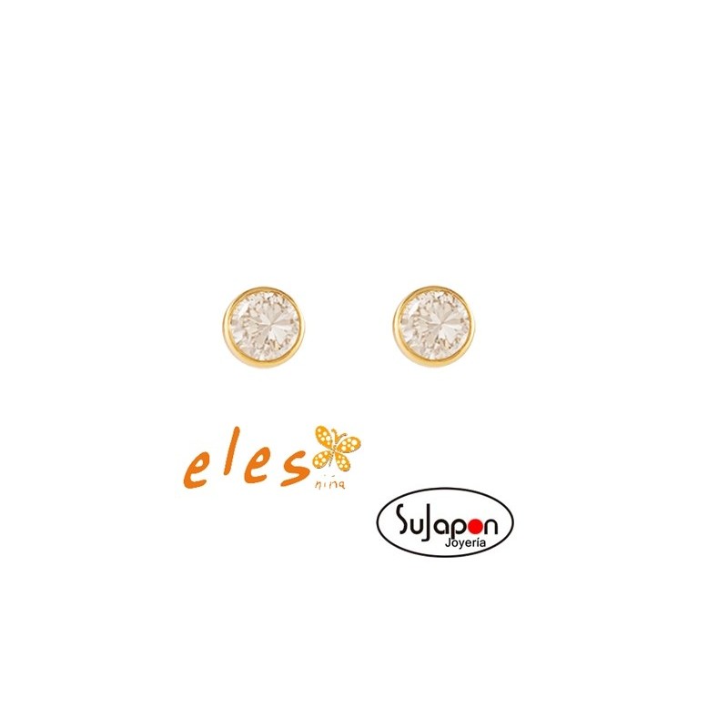 PENDIENTE CHATON ORO 4mm