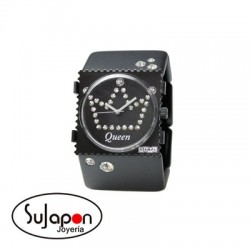 PULSERA STAMPS NEGRA CON SWAROVSKI