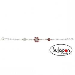 Pulsera Plata Hello Kitty Flower