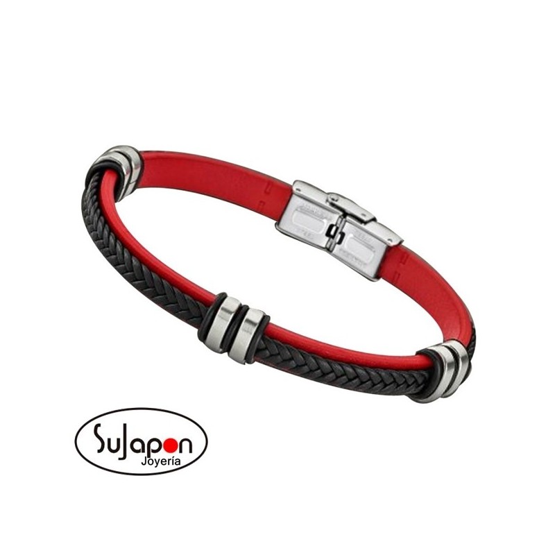 PULSERA ACERO Y CUERO LOTUS STYLE