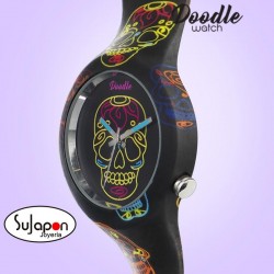 Reloj Doodle Black Skull