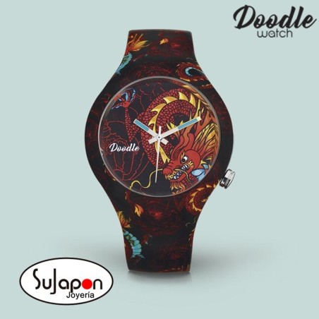 Reloj Doodle  Dragon Rojo