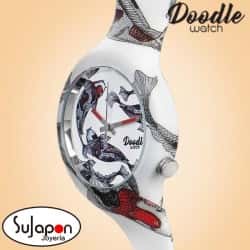 Reloj Doodle Carpa Koi Rojo