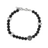 Pulsera negra y acero Skull Rider