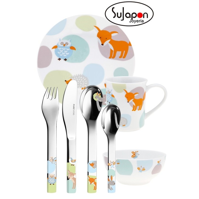 SET DE VAJILLA Y CUBIERTOS INFANTIL