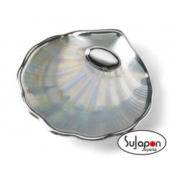 CONCHA BAUTIZO MADRE PERLA Y BAÑO DE PLATA