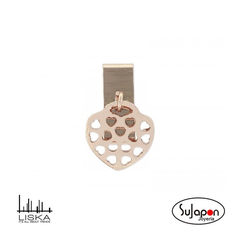 CHARM LISKA DE CORAZÓN CHAPADO ROSA