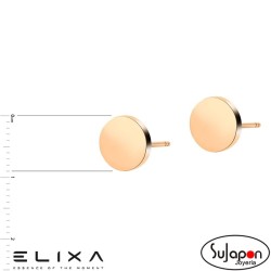 Pendientes  redondo chapado rosa Elixa