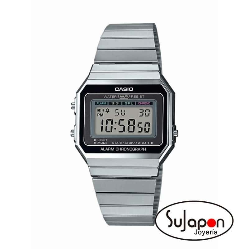 RELOJ CASIO PLATEADO A700WE