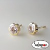 PENDIENTES ORO CHATON FLOR