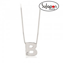 COLGANTE INICIAL DE ORO BLANCO CON BRILLANTE