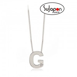 COLGANTE INICIAL DE ORO BLANCO CON BRILLANTE