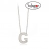 COLGANTE INICIAL DE ORO BLANCO CON BRILLANTE